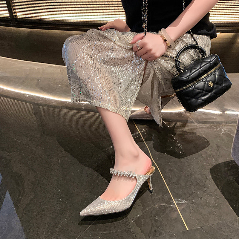 🔥🔥2024 New Design🔥🔥 Rhinestone Strappy Heels - Elegant High Heels for Women