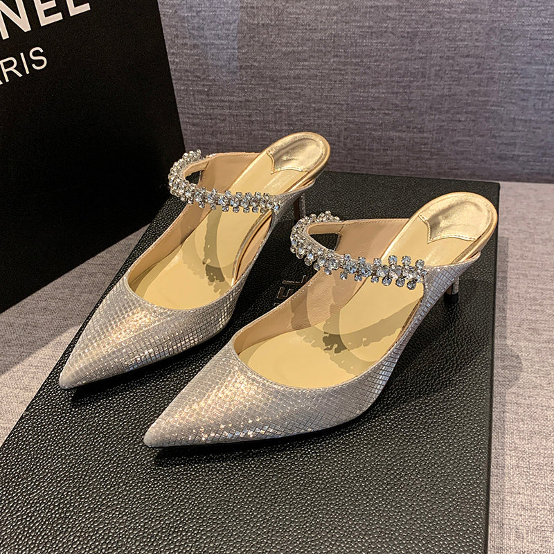 🔥🔥2024 New Design🔥🔥 Rhinestone Strappy Heels - Elegant High Heels for Women