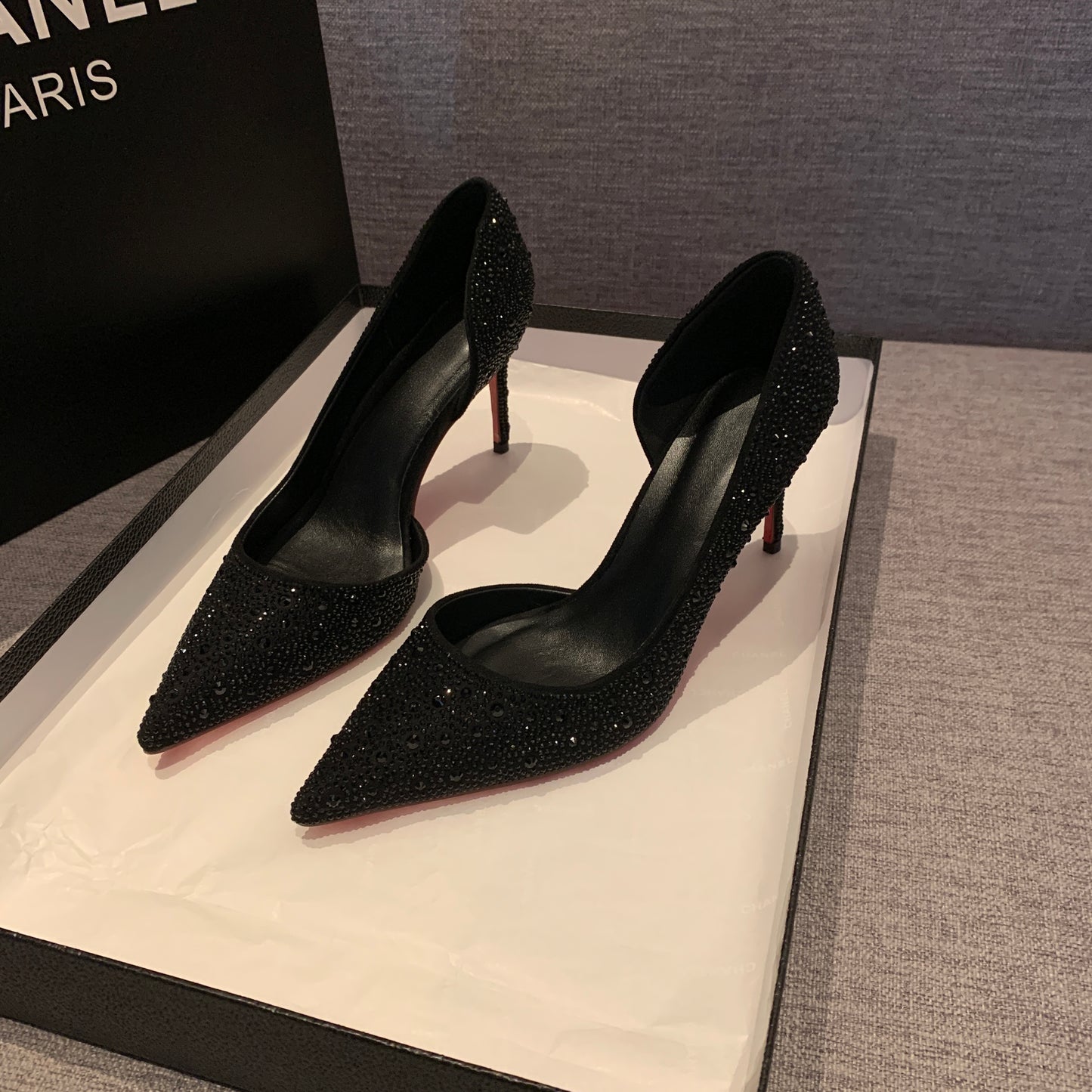 2024 Sexy Custom Color Diamonds Bling Pointed Toe High Heel Pumps Shoes Wedding Shoes