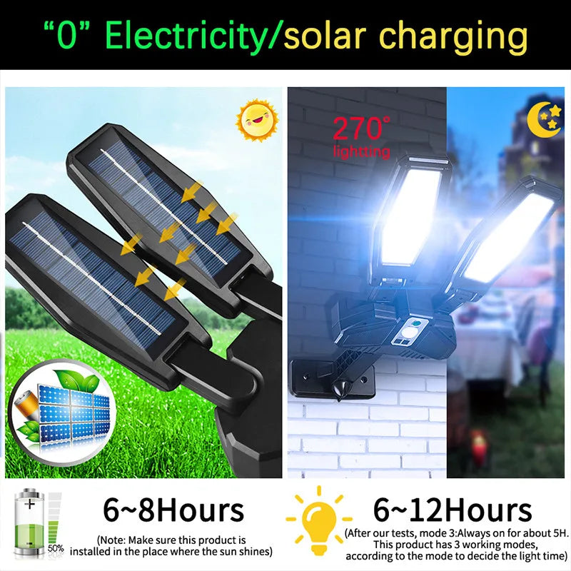 Solar Street Lights Outdoor 3 Modes /Waterproof/Sensor/remote control/solar