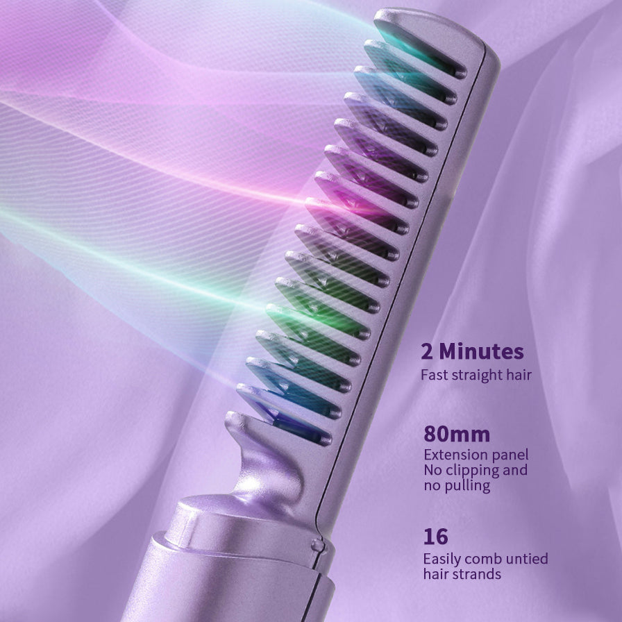 2024 Newest Portable USB Wireless Electric Hot Comb African Hair Brush