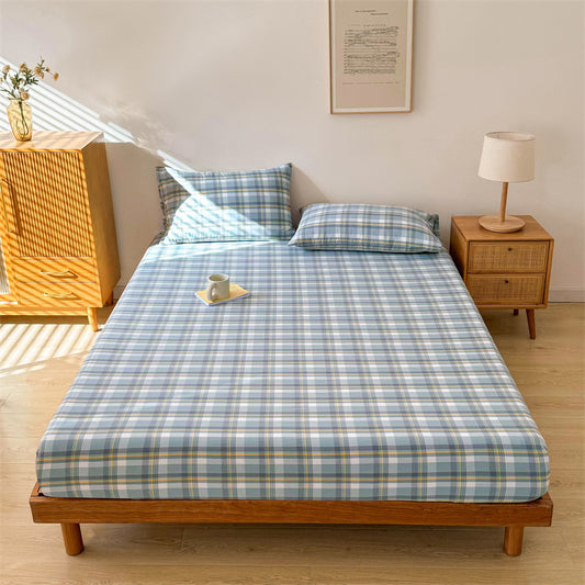 Premium 100% Cotton Fitted Bed Sheet | Washed Cotton Mattress Protector | Hypoallergenic Bed Cover