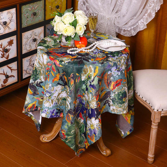 Luxury Vintage Tablecloth - Rectangular American-Style Table Cover for Dining & Coffee Tables