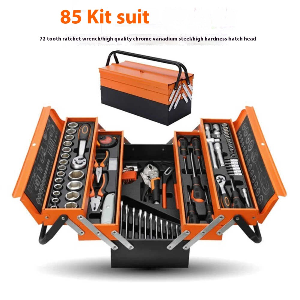 85Piece Tool Set  Ratchet Wrench  Chrome Vanadium Socket Kit for Quick Repairs