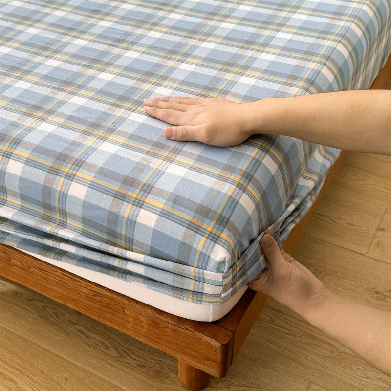 Premium 100% Cotton Fitted Bed Sheet | Washed Cotton Mattress Protector | Hypoallergenic Bed Cover