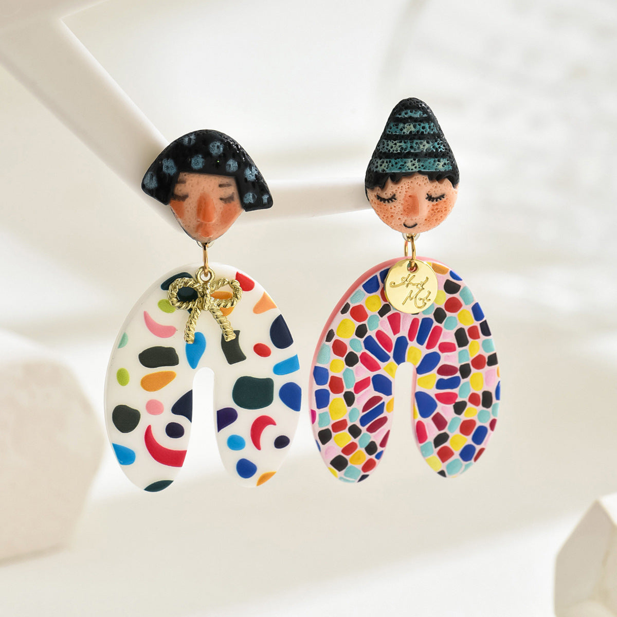 2025 Cartoon Character Stud Earrings – Handcrafted Indie-Style Doll Design for All Genders