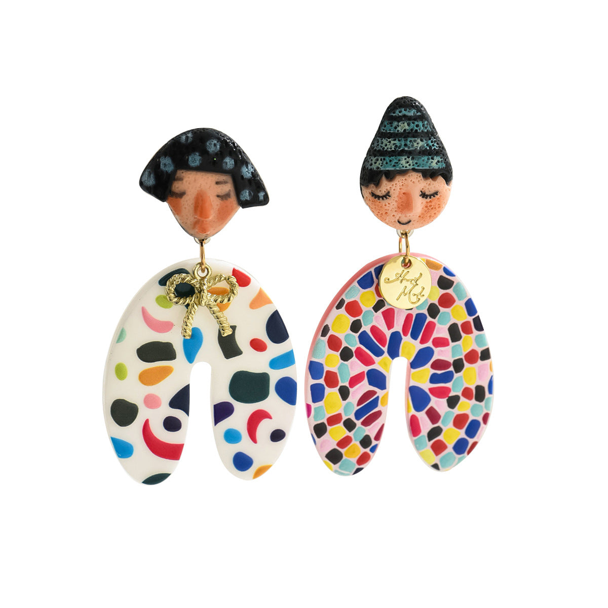 2025 Cartoon Character Stud Earrings – Handcrafted Indie-Style Doll Design for All Genders