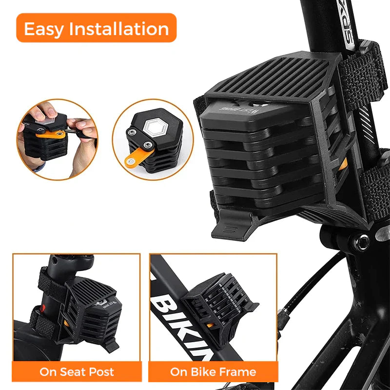 Foldable Bike Lock with Keys - Anti-Theft Alloy U-Lock and Chain