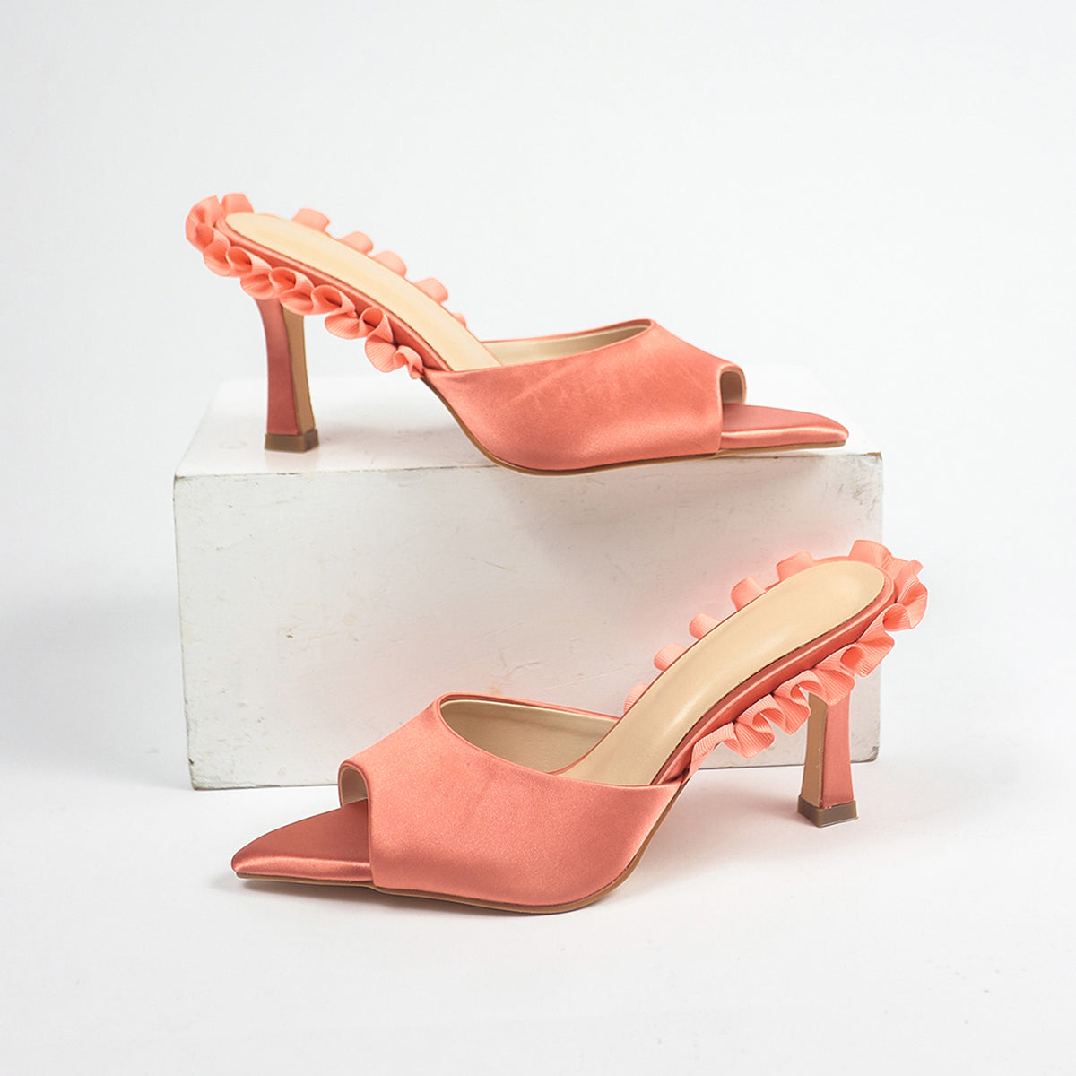 New Arrival Fashion Solid Color Sexy Sandals Women's Open Toe Low Footwear Ladies Shoes Heels Sandal