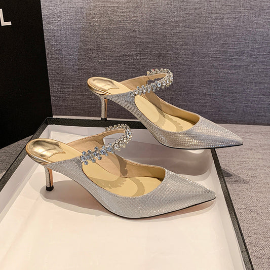🔥🔥2024 New Design🔥🔥 Rhinestone Strappy Heels - Elegant High Heels for Women