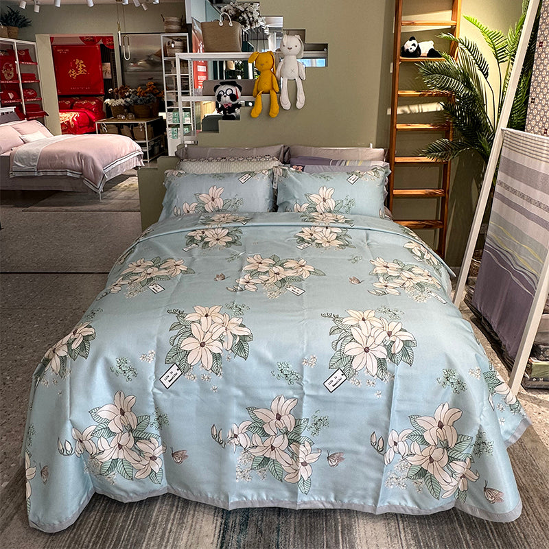 Ice Silk Summer 3-Piece Bedding Set – Cool, Breathable & Stylish