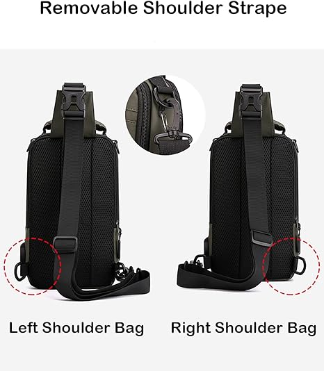 🔥🔥Sling Backpack Crossbody Shoulder Chest Bag with USB Cable🔥🔥