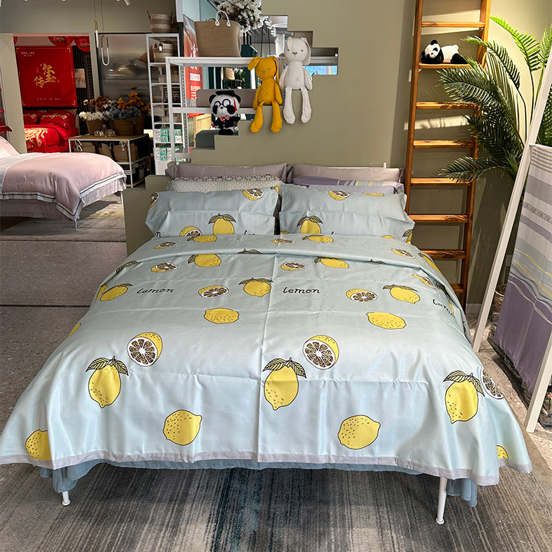 Ice Silk Summer 3-Piece Bedding Set – Cool, Breathable & Stylish