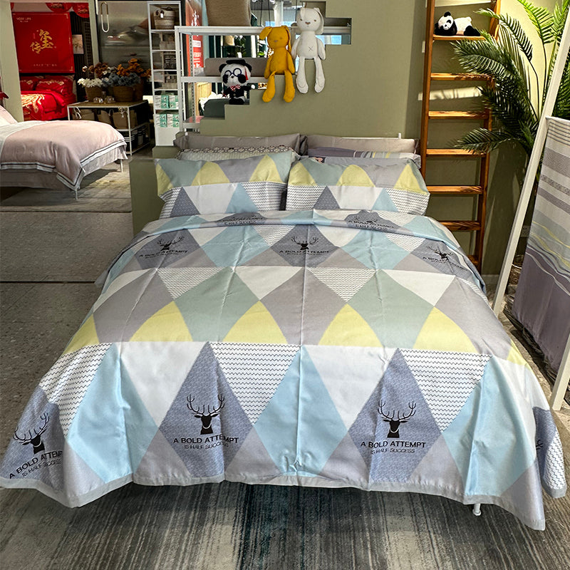 Ice Silk Summer 3-Piece Bedding Set – Cool, Breathable & Stylish