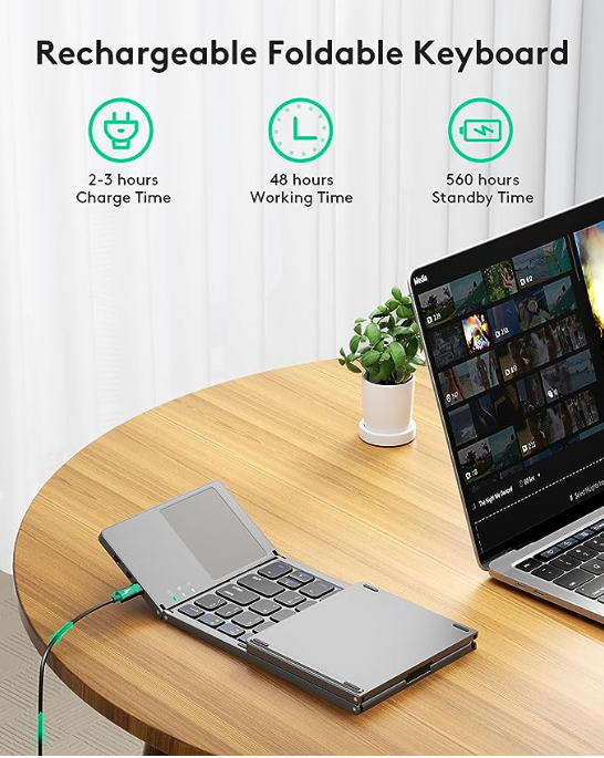 🔥🔥🔥Mini Wireless Foldable bt portable folding Keyboard🔥🔥🔥