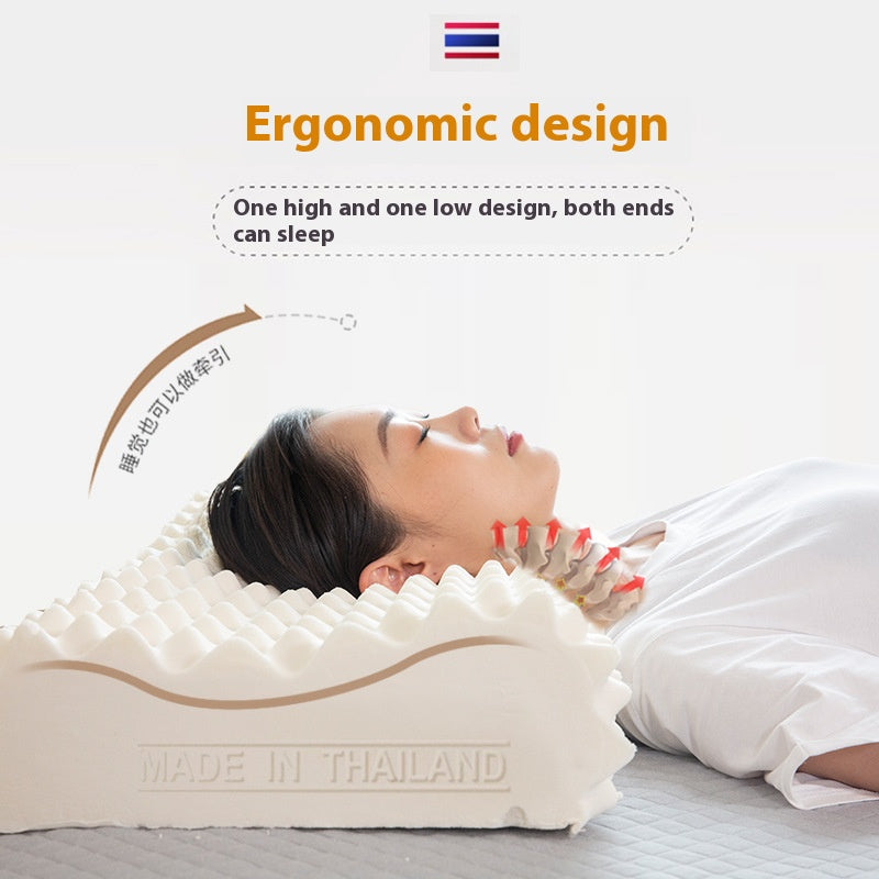 Thai Natural Latex Pillow Orthopedic Neck Support High Low Massage Contours