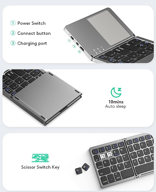 🔥🔥🔥Mini Wireless Foldable bt portable folding Keyboard🔥🔥🔥