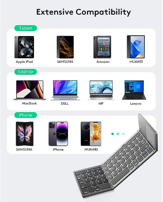 🔥🔥🔥Mini Wireless Foldable bt portable folding Keyboard🔥🔥🔥